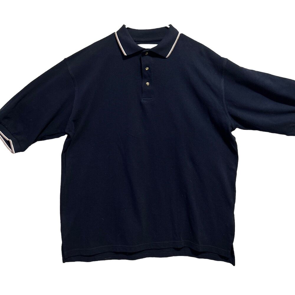 Tri-Mountain Moisture Wicking Ultra Cool Black Cream Golf Polo Shirt Mens XL NWT